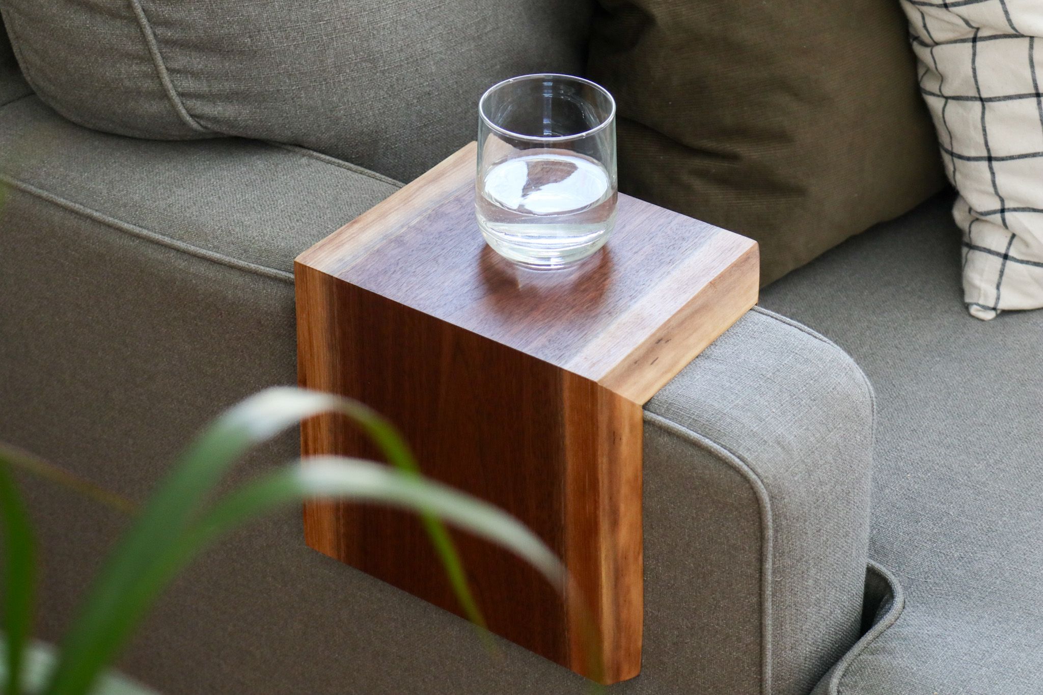 Buy Hand Made Live-Edge Walnut Armrest Table, made order from Hazel Oak Farms | CustomMade.com