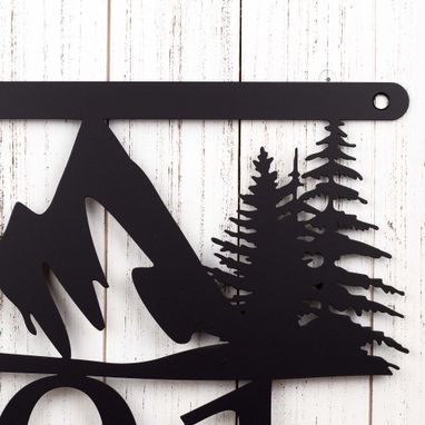 Custom Made Mountain Metal House Number Sign, Metal Sign, Outdoor Sign, House Numbers, Address Plaque