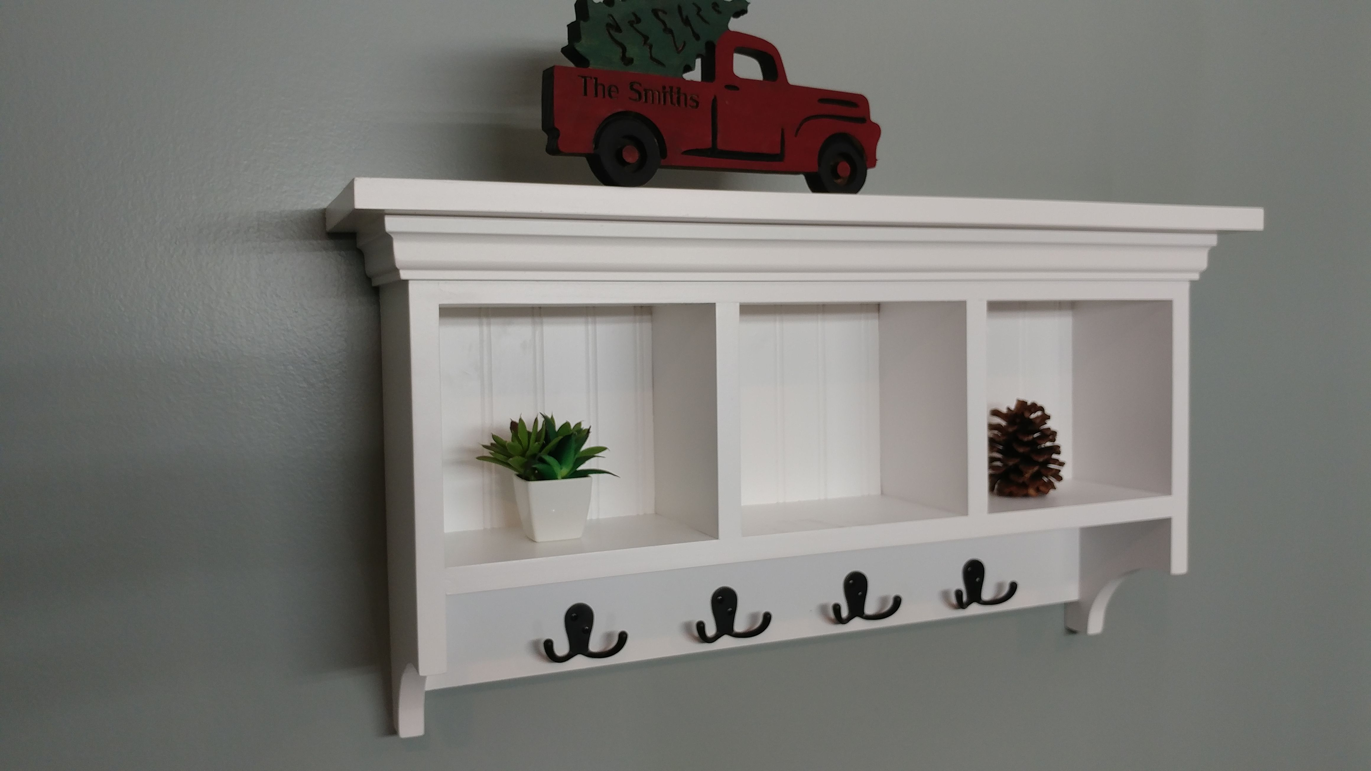 Buy Custom Made Wall Coat Rack With Storage, made to order from Jodi N