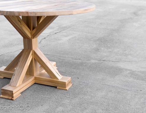 Custom Made Round Reclaimed Pedestal Dining Table