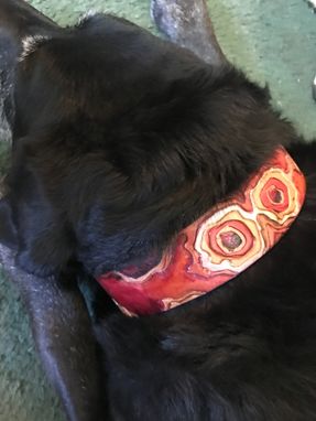 Custom Made Agate Effect Leather Dog Collars