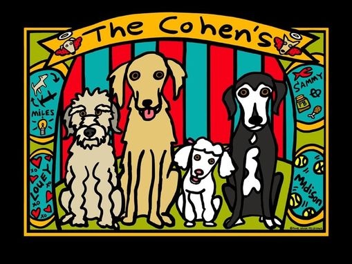 Custom Made Cohen Dogs Custom Narrative Pet Portrait Print