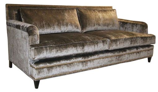 Custom Made Silk Velvet English Arm Sofa