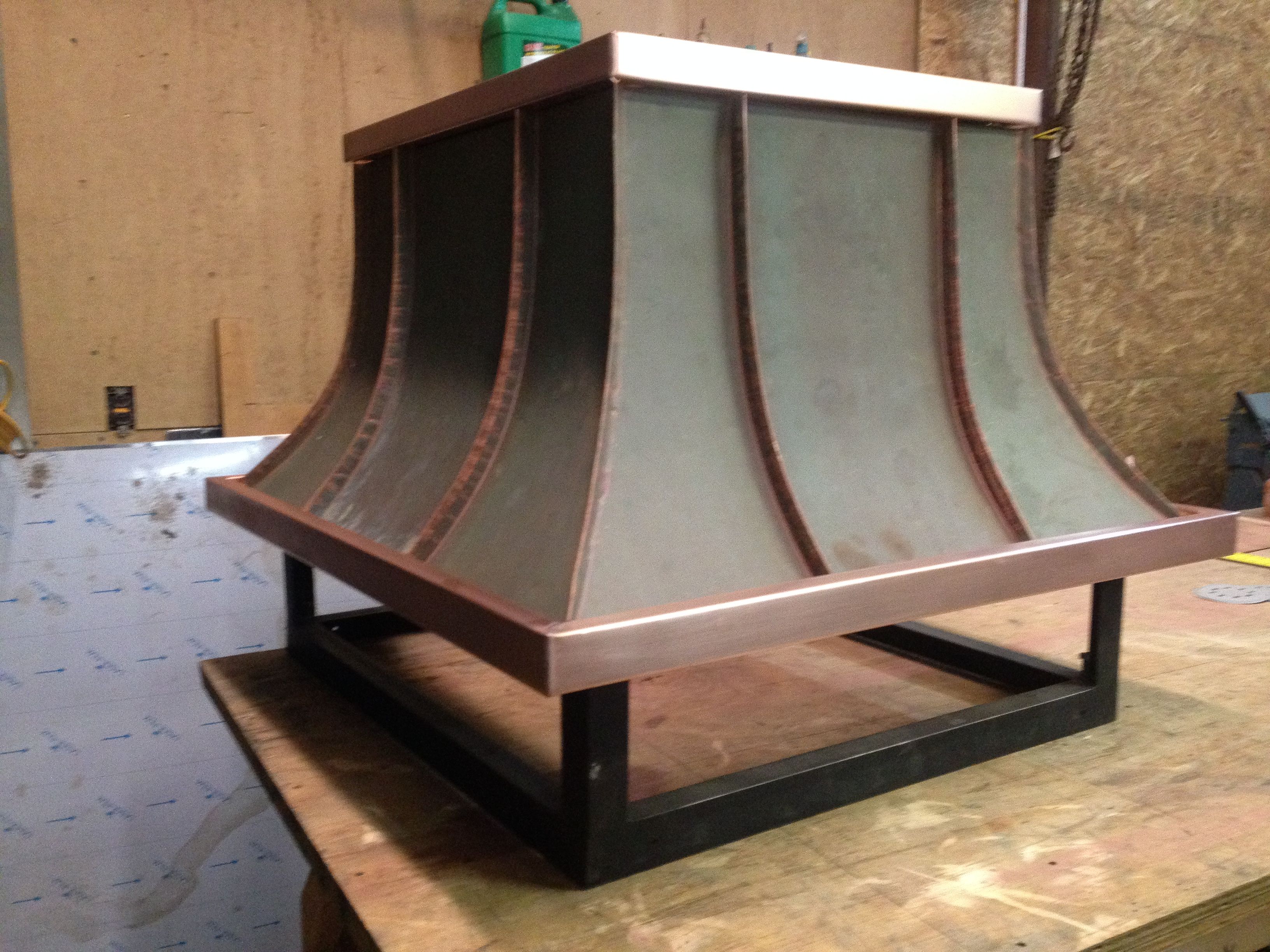 Hand Made Custom Chimney Cap Using Customer's Repurposed Copper by