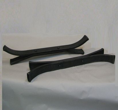 Custom Made Pair Of Forged Steel Andirons