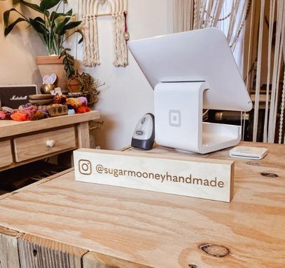 Custom Made Social Media Handle - Hashtag Tabletop Sign - Modern Wood Sign - Scandinavian Style