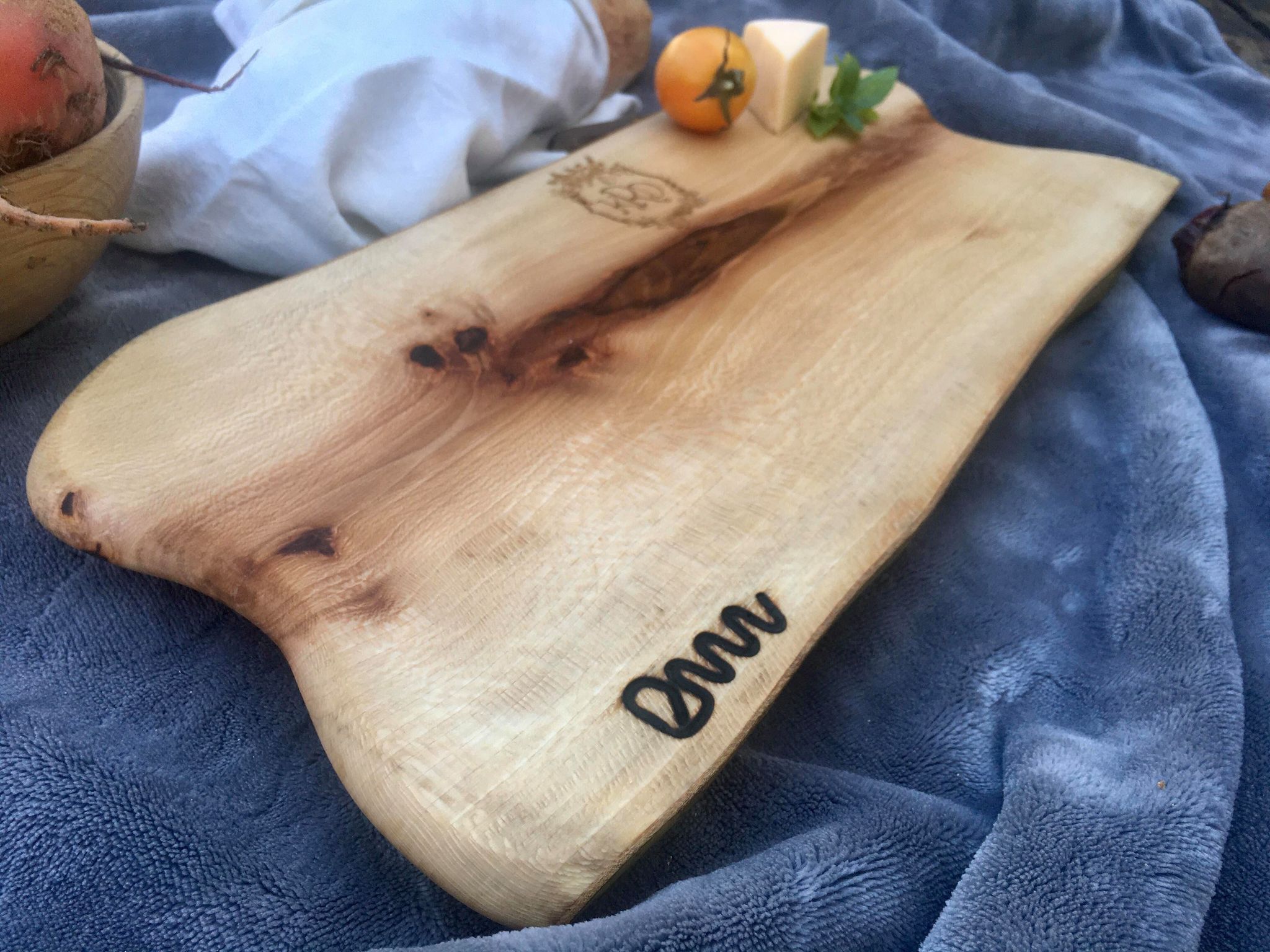 Hand Crafted Picnic Serving Tray Or Board For Charcuterie Or Small