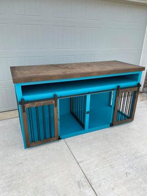 Custom Made Double Dog Crate Furniture, Dog Kennel Furniture, Wooden Double Dog Crate, Custom Dog Kennel