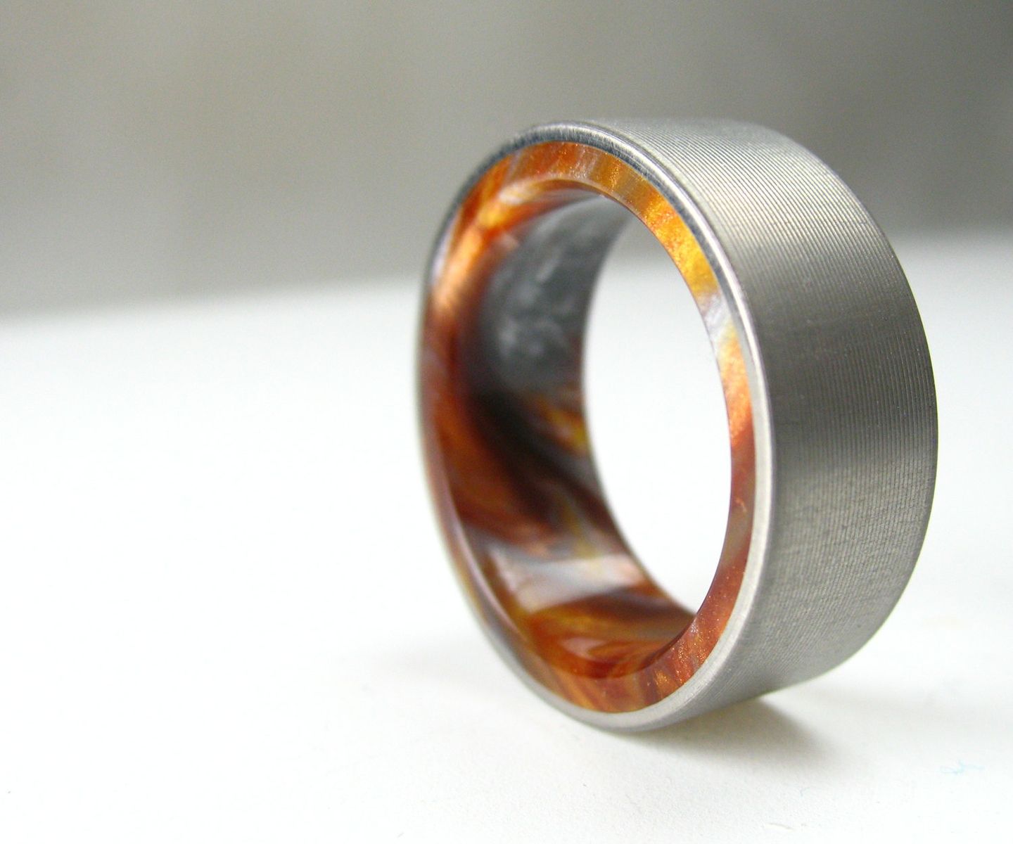 Titanium Wood Wedding Band Bocote Men's Ring