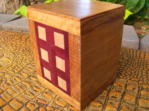 Custom Made Wooden Executive Desk Box With Geometric Inlay