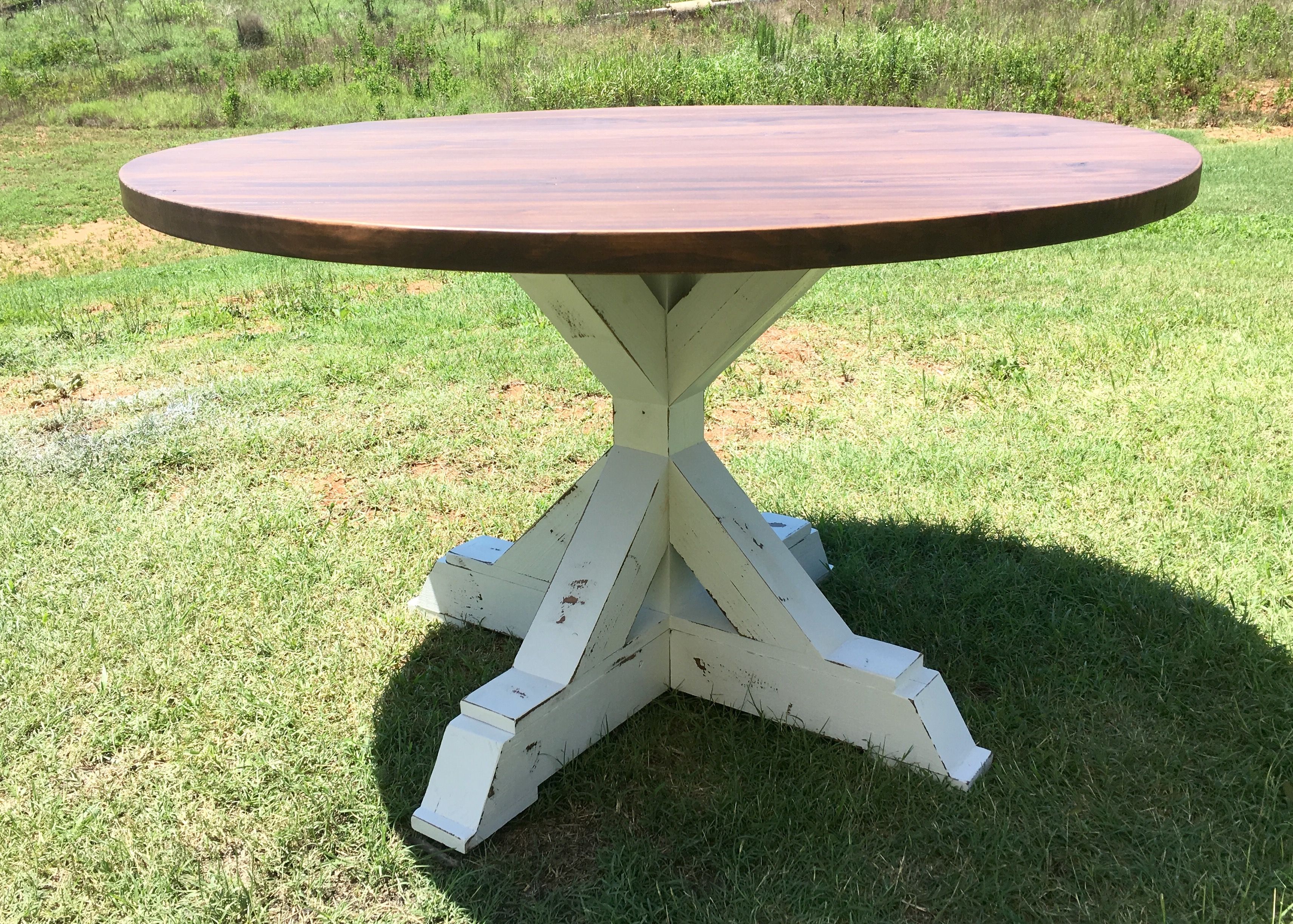 Hand Crafted Round Farmhouse Dining Room Table by Boardman Co Woodworks