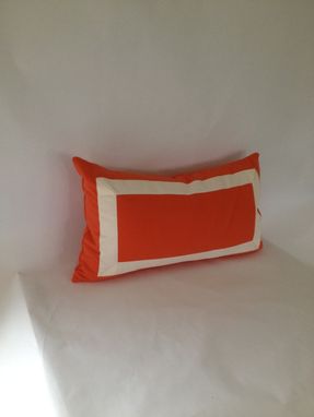 Custom Made Ribbon Embellishment Orange Pillow Cover