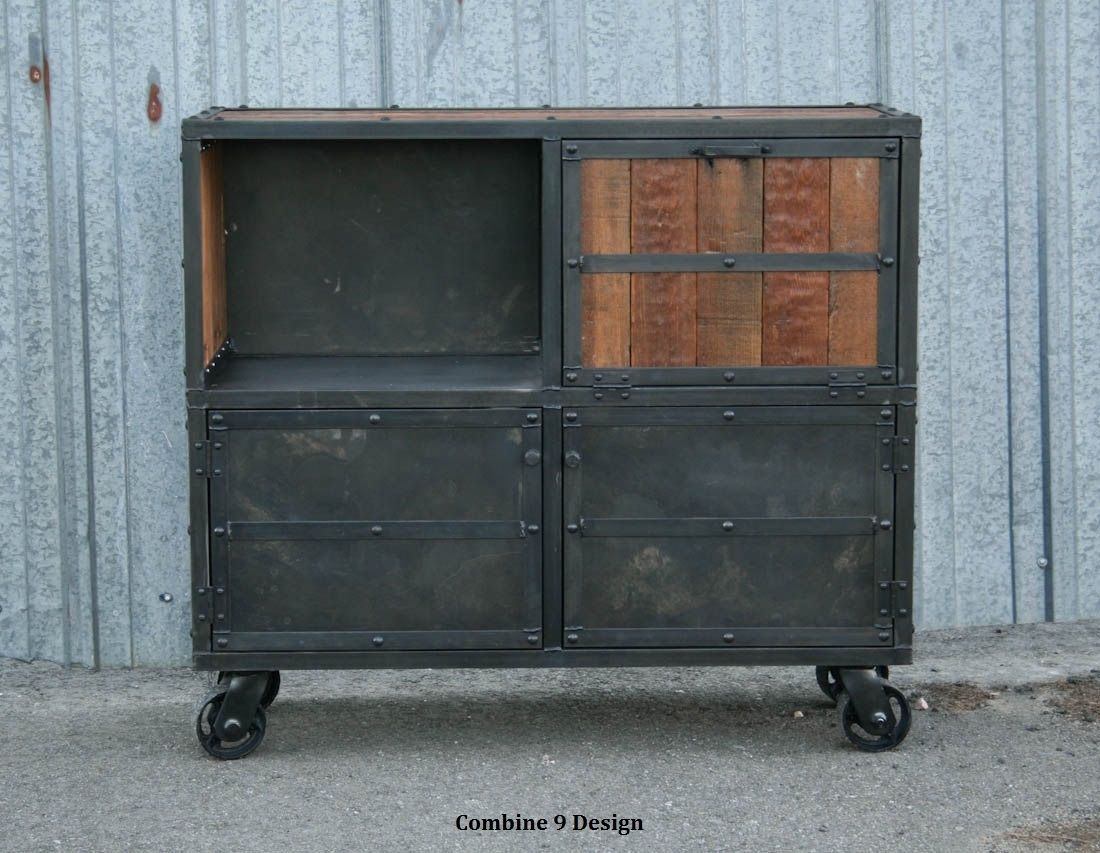 Bar Cart, Liquor Cabinet, Industrial 