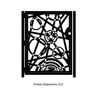 Custom Made Decorative Steel Gate - Reverb - Geometric Gate - Steel Panel Art - Modern Garden Gate