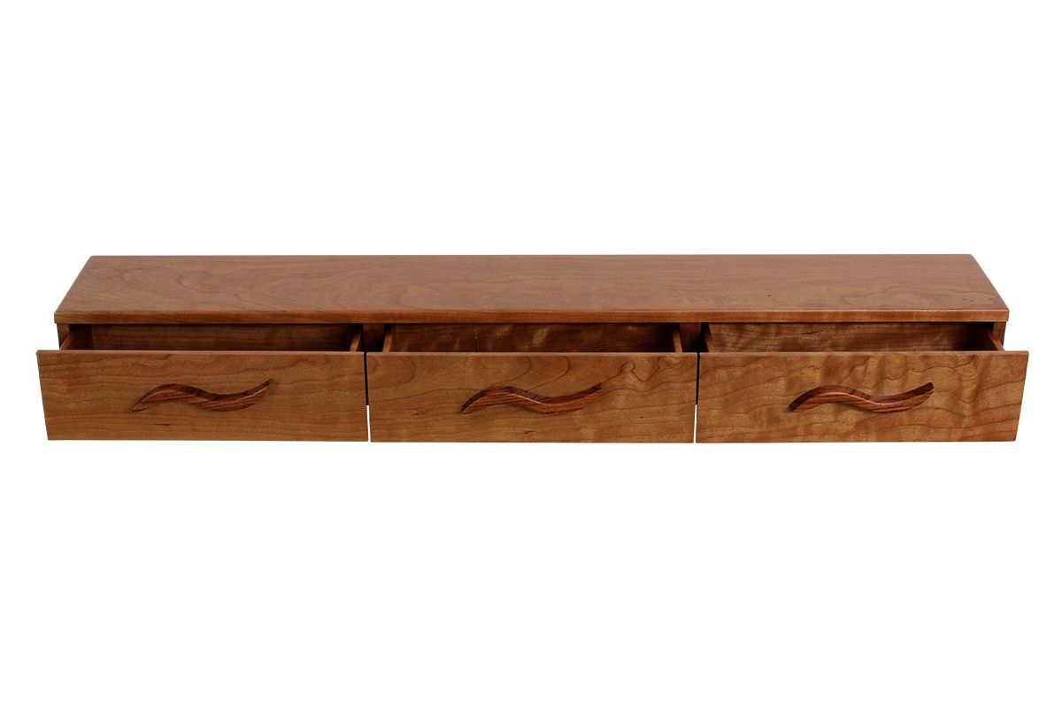 Buy Handmade 3 Drawer Floating Shelf Solid Wood Hand Carved Drawer