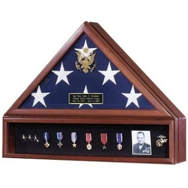 Custom Made Flag And Medal Display Cases - High Quality