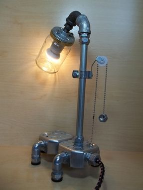 Custom Made Minimalist Industrial Upcycled Repurposed Assemblage Table Or Desk Lamp