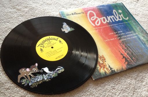 Custom Made Upcycled Hand Painted Vinyl Record - Bambi