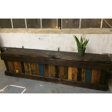 Custom Made Reclaimed Pallet Storage Bench By The Small Woodshop
