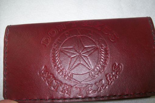 Custom Made Custom Leather Biker Wallet With Texas Star