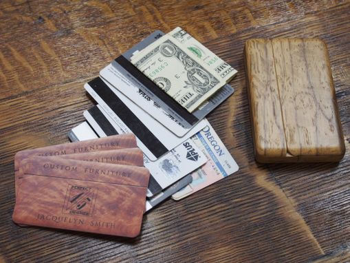 Custom Made Wood Wallet And Business Card Holder