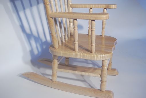 Custom Made Kids Rocking Chair In Curly Maple