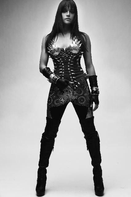 Black Lasercut Spiked Neck Corset-gothic Neck Corset-wgt Outfit