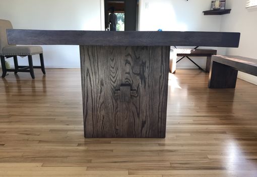 Custom Made Rustic Modern Trestle Dining Table
