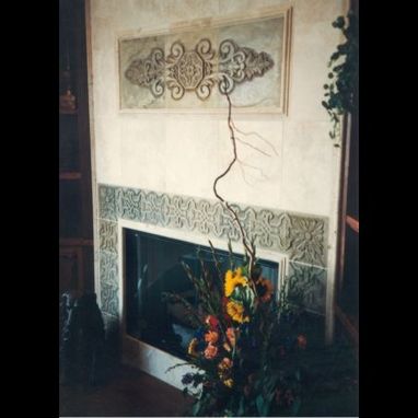 Custom Made Carved Slate Fireplace Surround And Panel