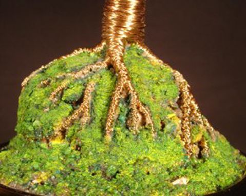 Custom Made Jade Cascade  #1 - Wire Tree Sculpture