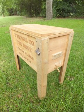 Custom Made Rustic Wood Cooler, Ice Chest, 90qt