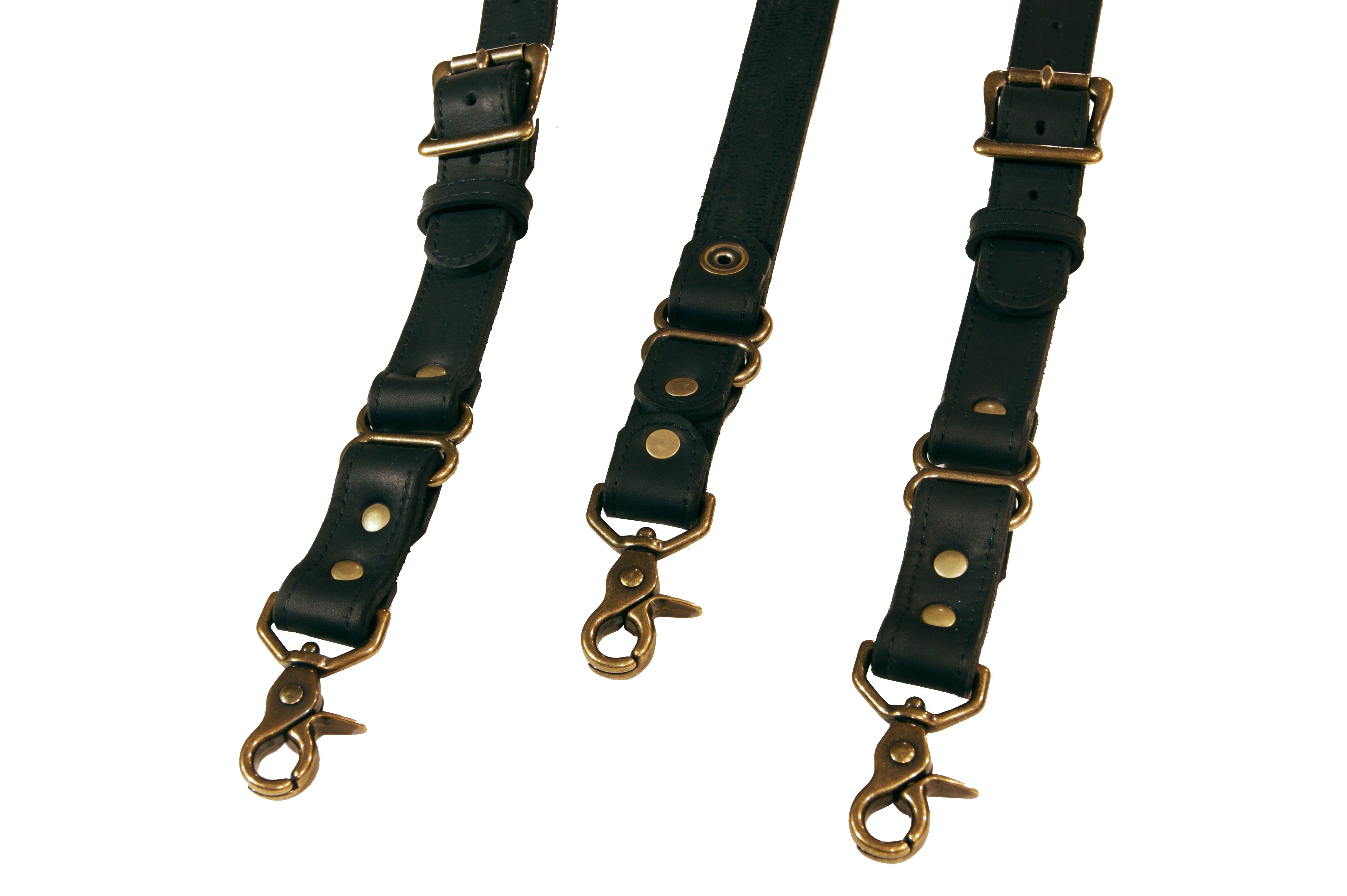 Buy Custom Made Double Thick Black Leather Suspenders With Antique ...