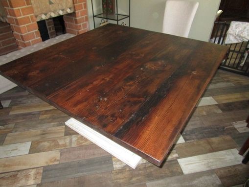 Custom Made Square Dining Room Table With Tiered Tuscany Pedestal Base