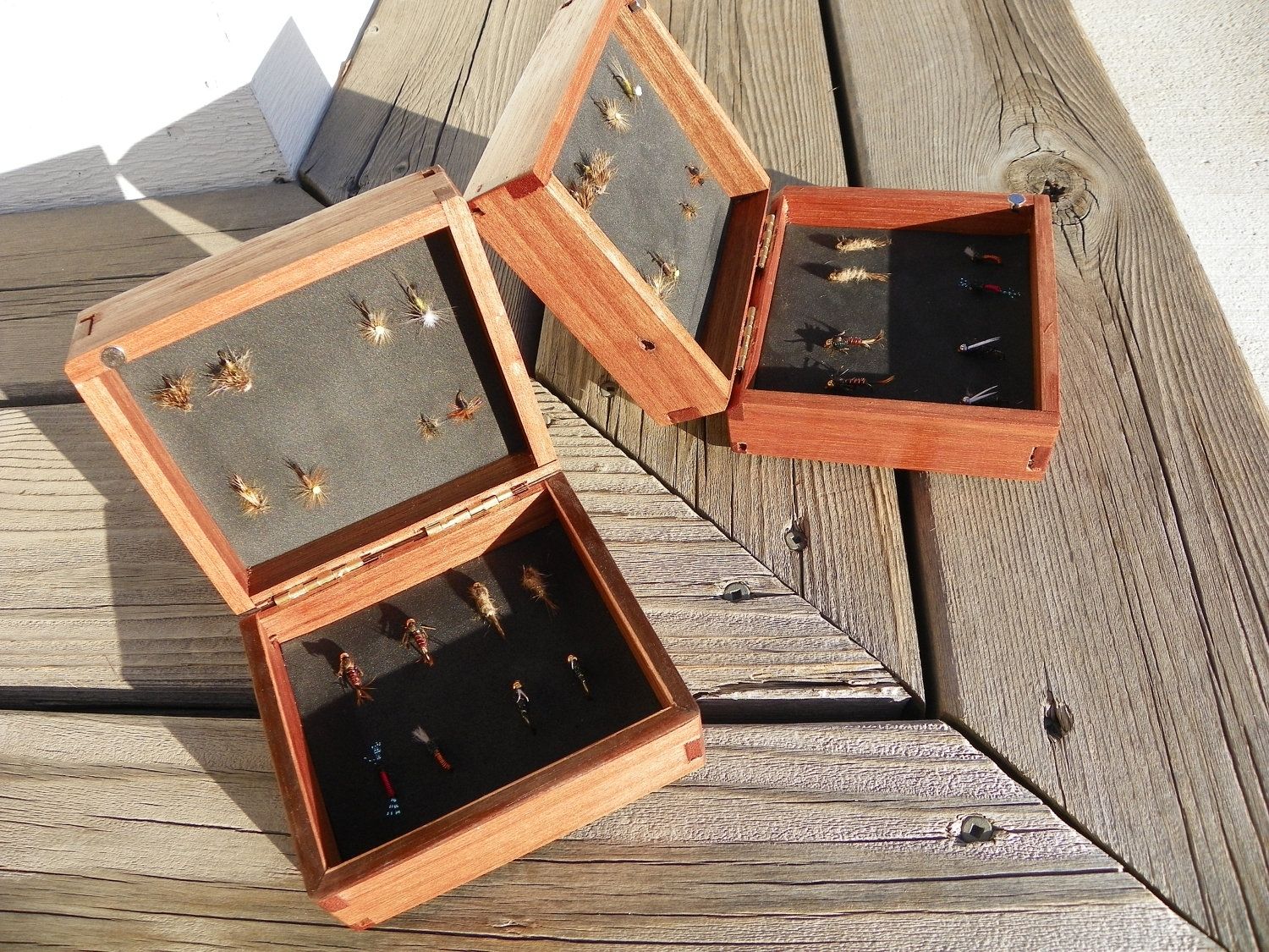 Hand Crafted Fly Fishing Boxes With Fly Selection Made From