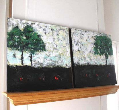 Custom Made Acrylic Abstract Landscape Painting, Original On Canvas