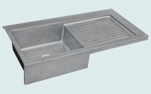 Custom Made Zinc Sink With Apron & Ribbed Drainboard