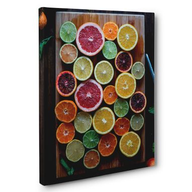 Custom Made Citrus On Table Photography Canvas Wall Art