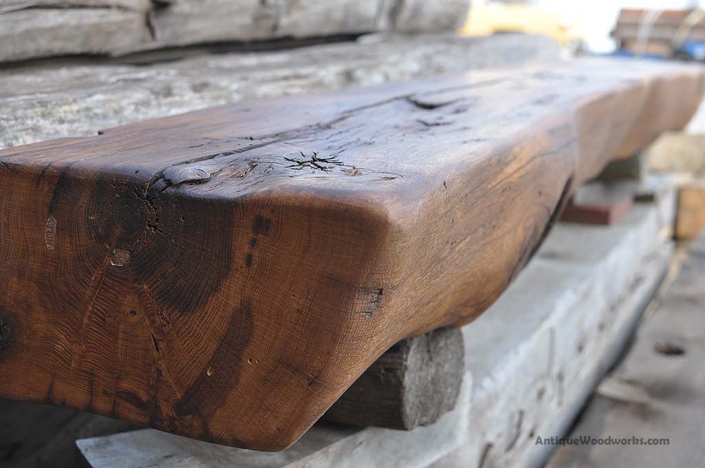 This old rustic fireplace mantel was one of only a dozen or so that came out of an old log home. This old mantel beam not only has great character