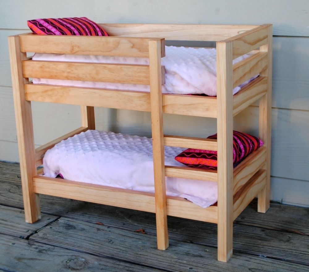 Handmade Stained Wooden 18 Inch Doll Bunk Bed By Bloomin Love Designs 