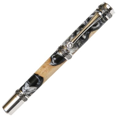 Custom Made Lanier Majestic Rollerball Pen - Black Pearl - Mr6w150
