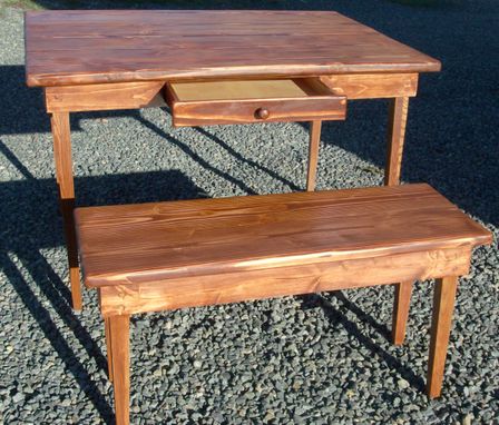 Custom Made Shaker Style Dinette Table And Bench