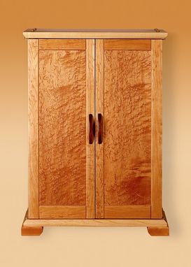 Custom Made Birds Eye Maple Jewelry Cabinet