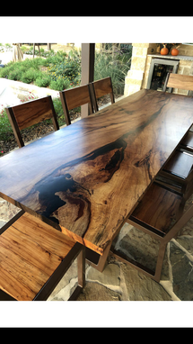 Custom Made Spalted Pecan Dining/Patio Set With Chairs