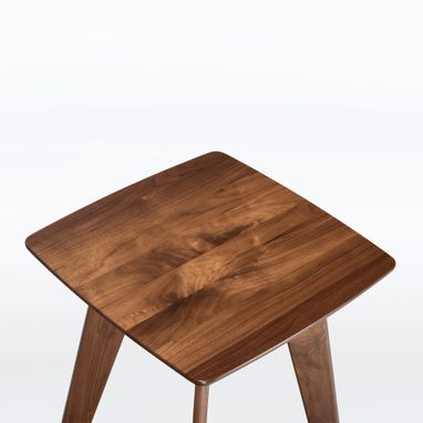 Custom Made Side Table, Midcentury Style, Handmade In Solid Walnut Wood "Bela Side Table"