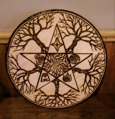 Pentagram of Wands Pentacle Pagan Wiccan Pendant 