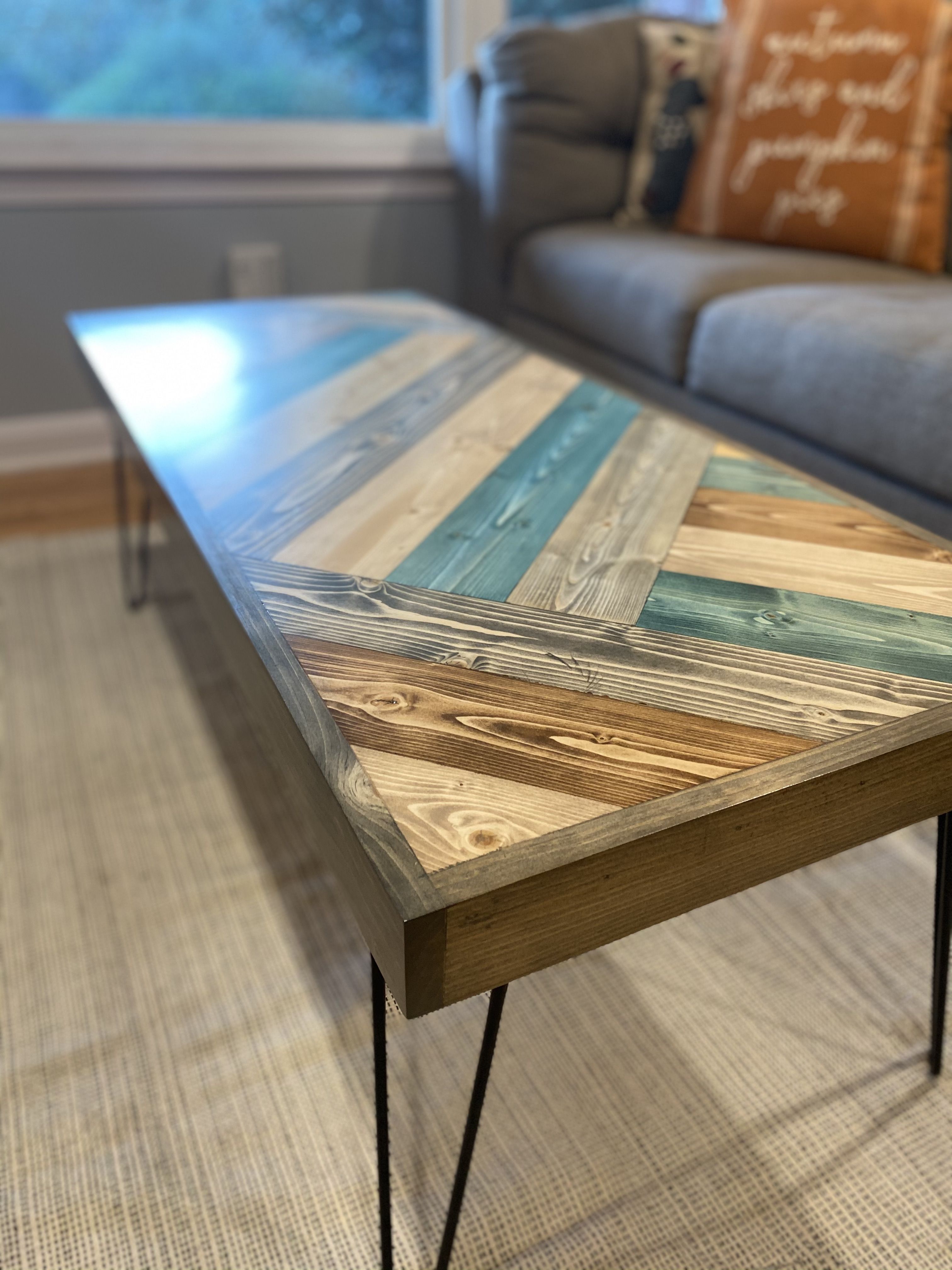 Buy Custom The Teal Moss Coffee Table, made to order from Element Wood