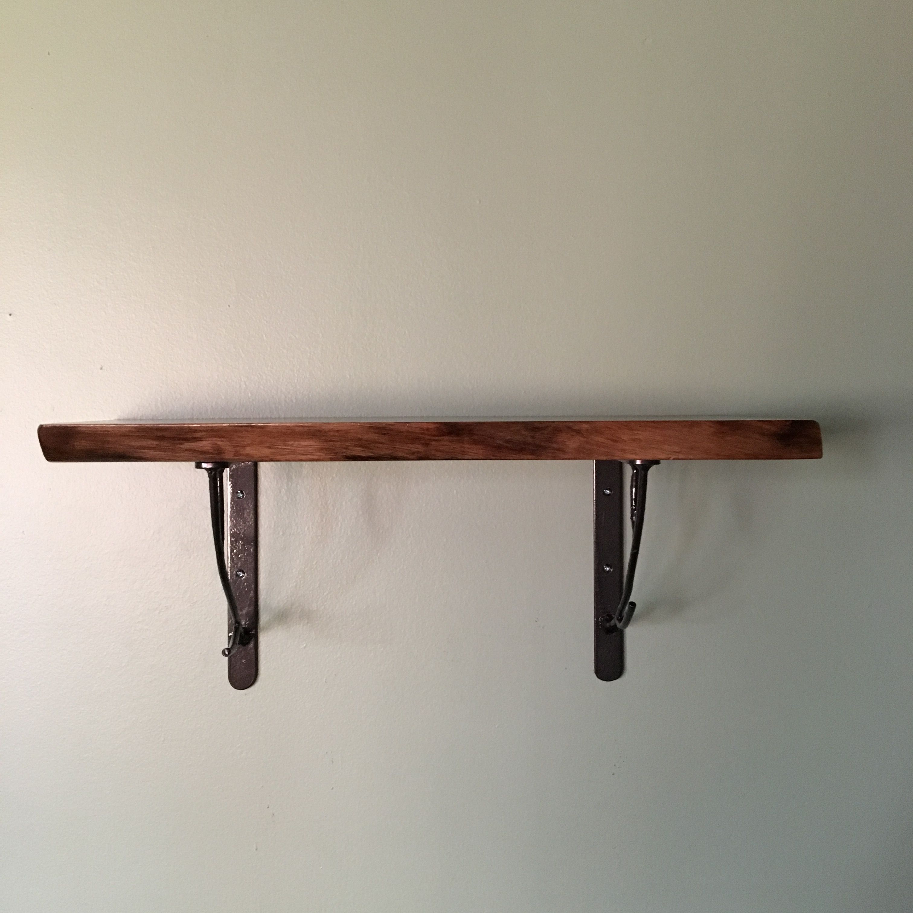 Buy Hand Crafted Live Edge Shelf With Steel Brackets, made to order ...