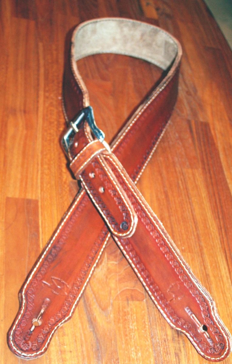 Hand Made Custom Tooled Guitar Strap by Manta Leather | CustomMade.com