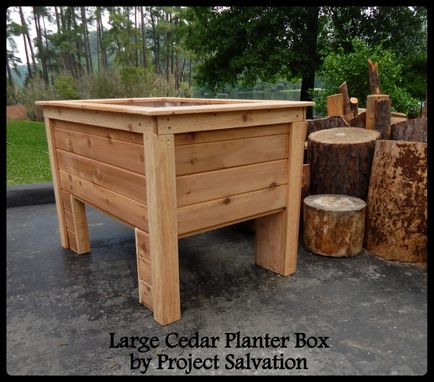 custom raised cedar planter box by project salvation