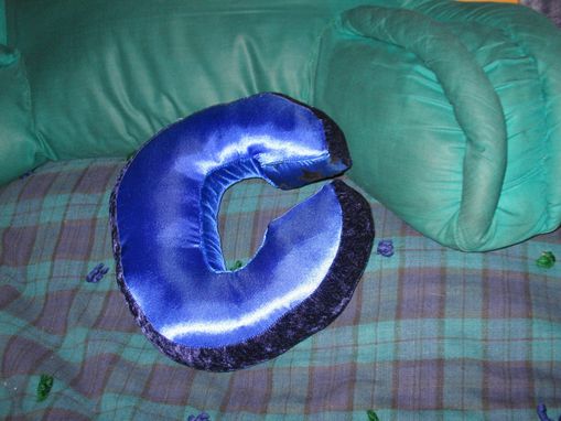 Custom Made Stuffed Initials / Alphabet Letter Pillow: Blue Letter C